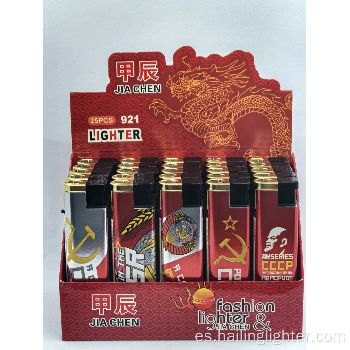 Encendedor de cigarrillos de gas butano eléctrico de metal recargable con envoltura de papel